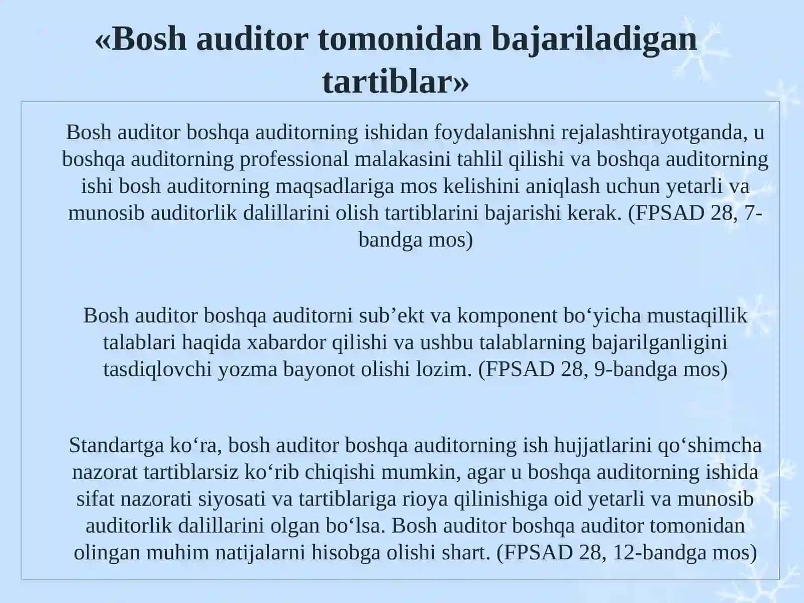 MSA 600«Boshqa auditorning ishidan foydalanish»vaFPSAD 28«Boshqa auditorning ishidan foydalanish» 4