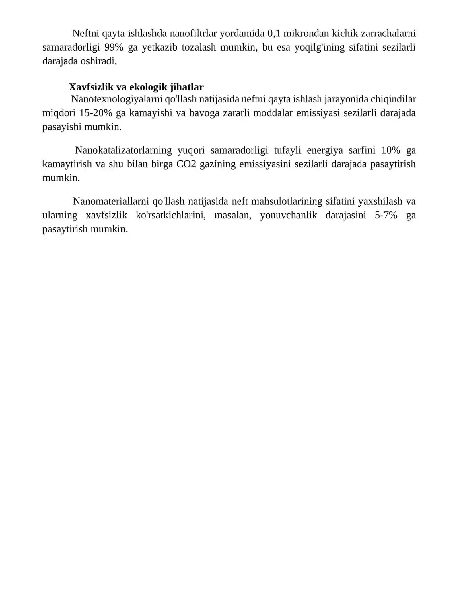 Neftni qayta ishlashda nanotexnologiyadan foydalanish 4