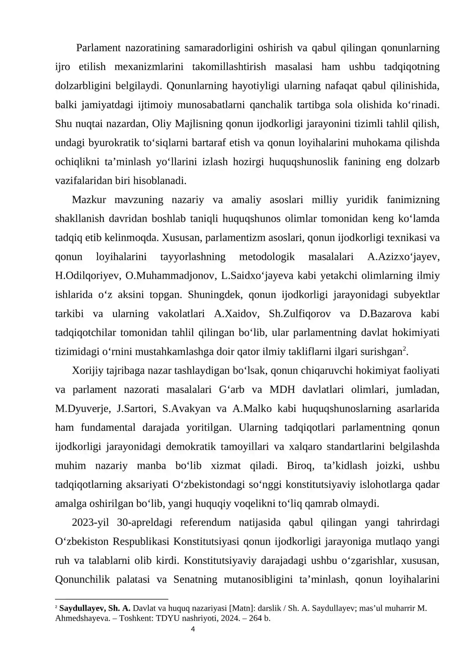 Oliy Majlis qonun ijodkorligi jarayoni kurs ishi 4