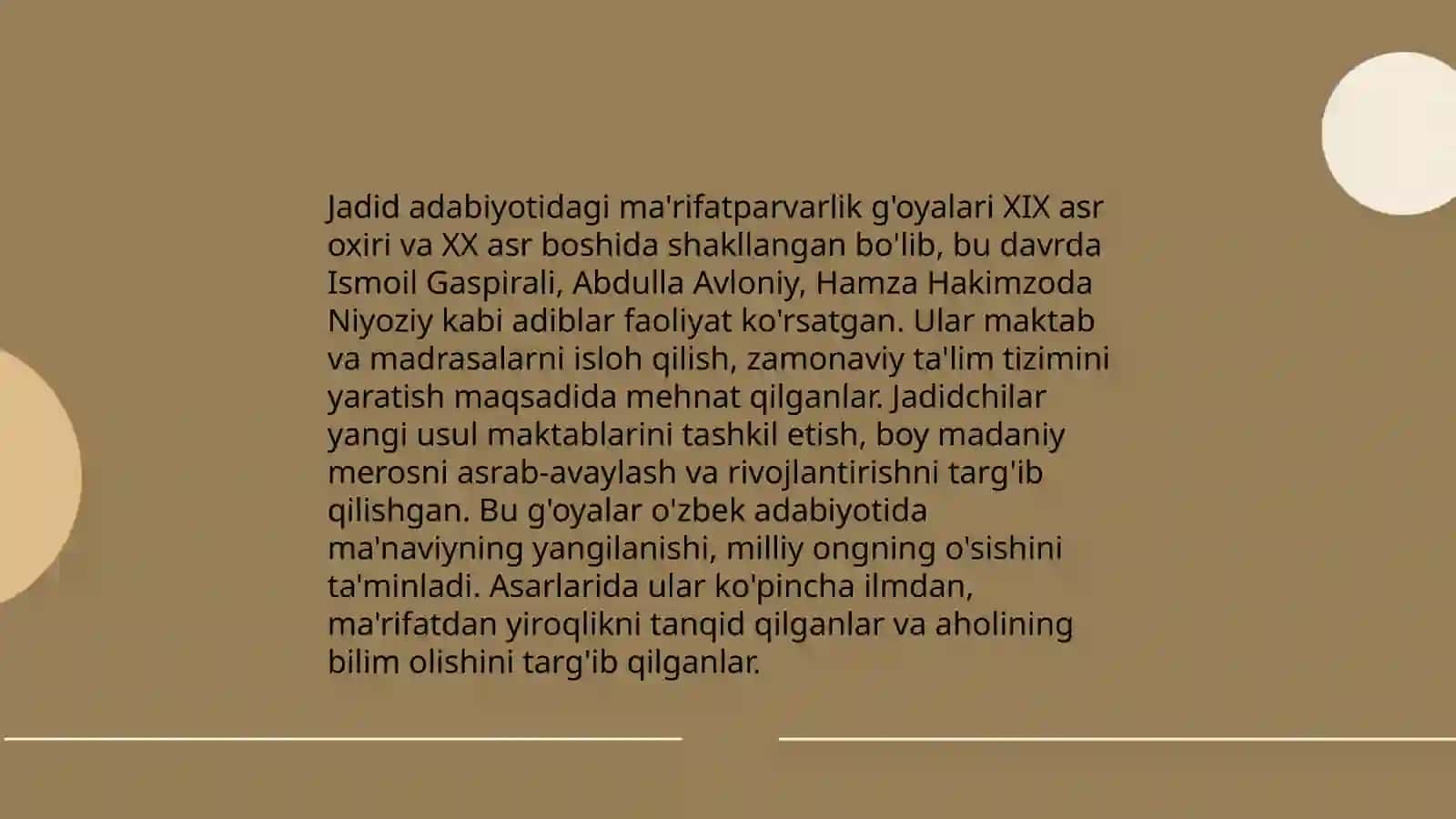Jadid adabiyoti namoyandalarining madaniyat, ma'rifat, adabiyotga oid fikrlari 4