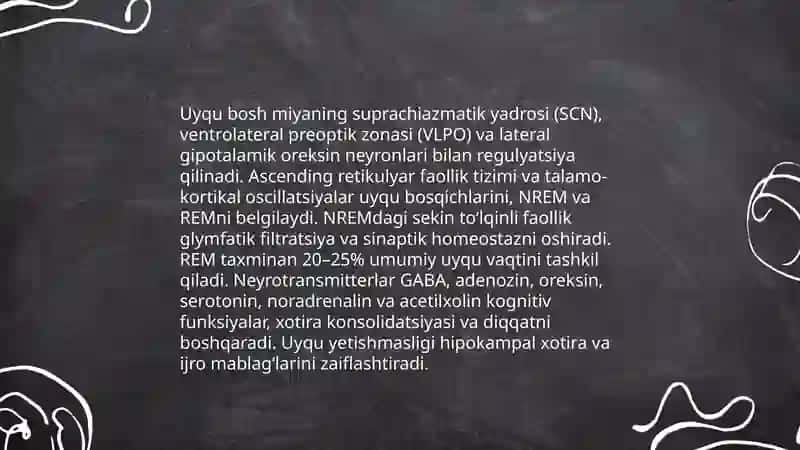 Bilish jarayonlari buzulishlari, Uyqu buzulishlari 4
