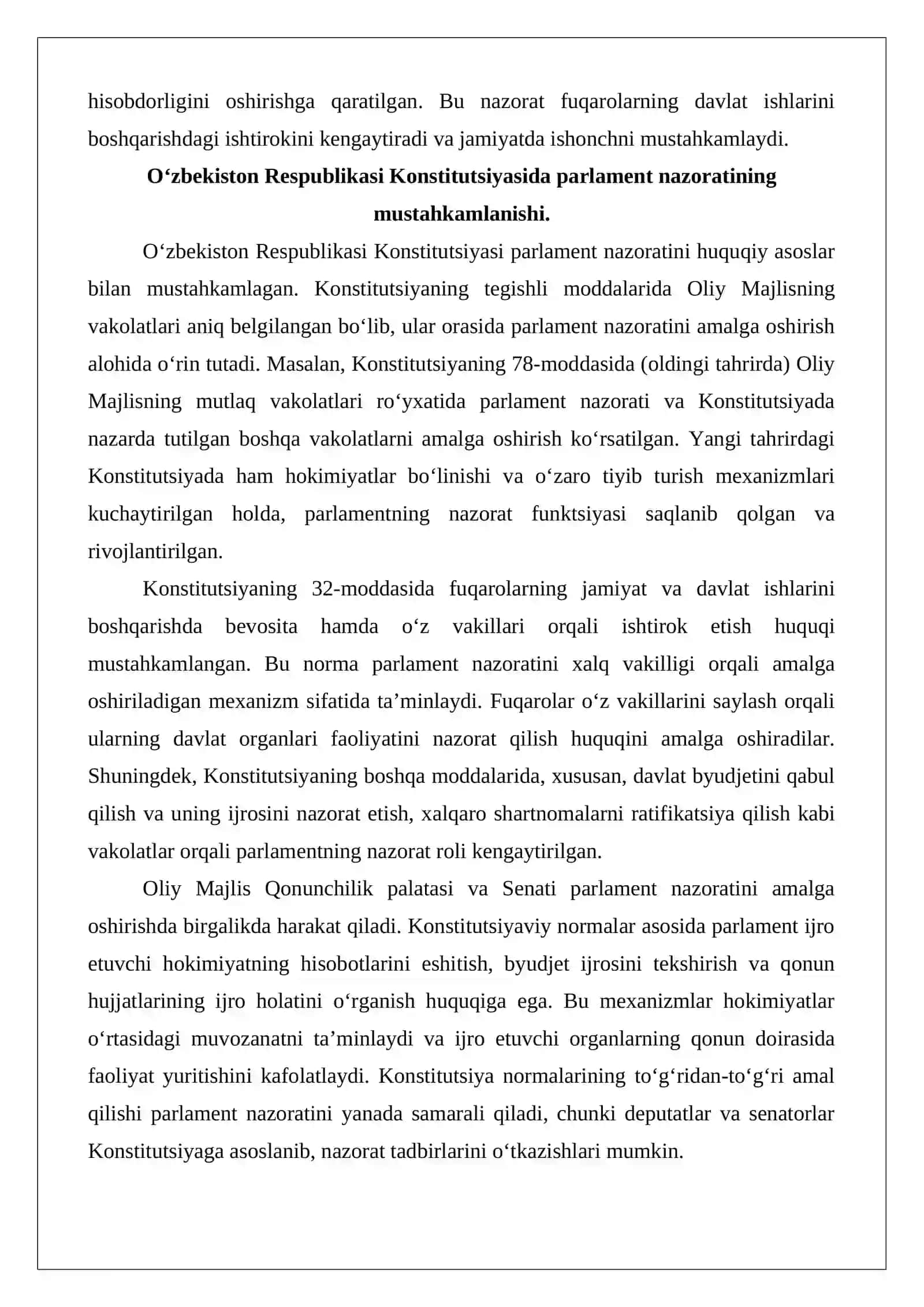 Davlat institutlari ustidan parlament nazorati: nazariy-huquqiy yondashuv 4