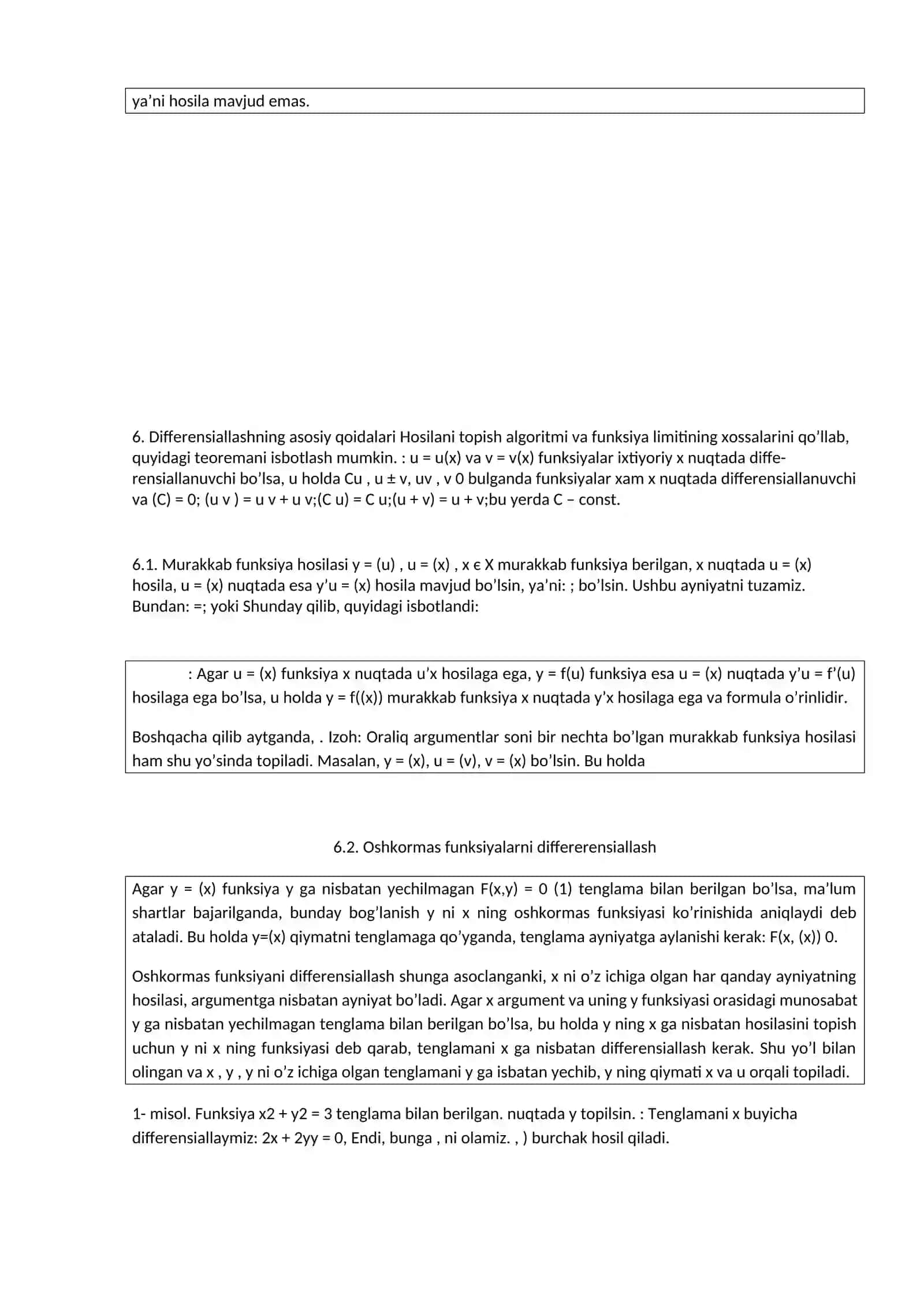 Hosila tushunchasi 4