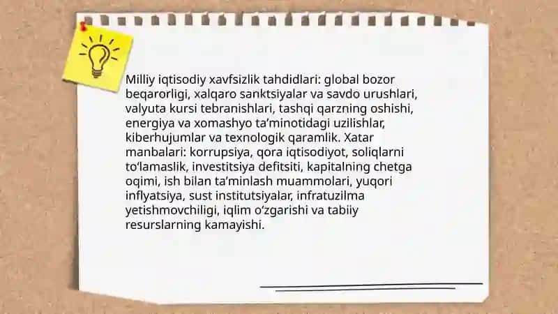 Iqtisodiy hafsizlik va Iqtisodiyotni davlat tomonidan tartibga solinishi 4
