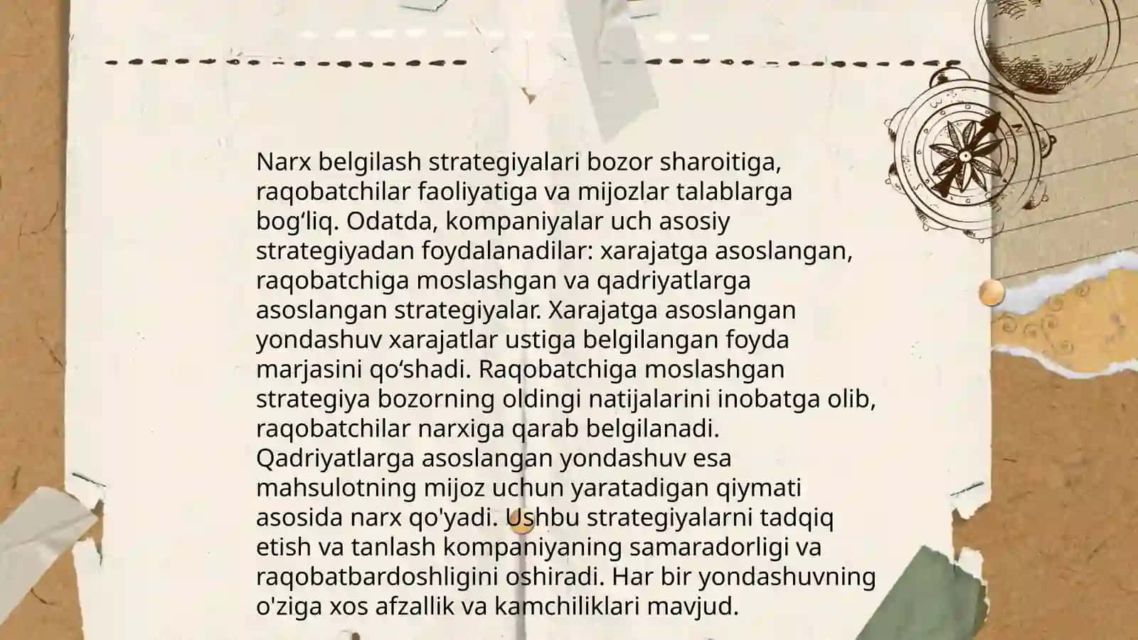 Bozor hokimiyati sharoitida narx belgilash tamoyillari 4