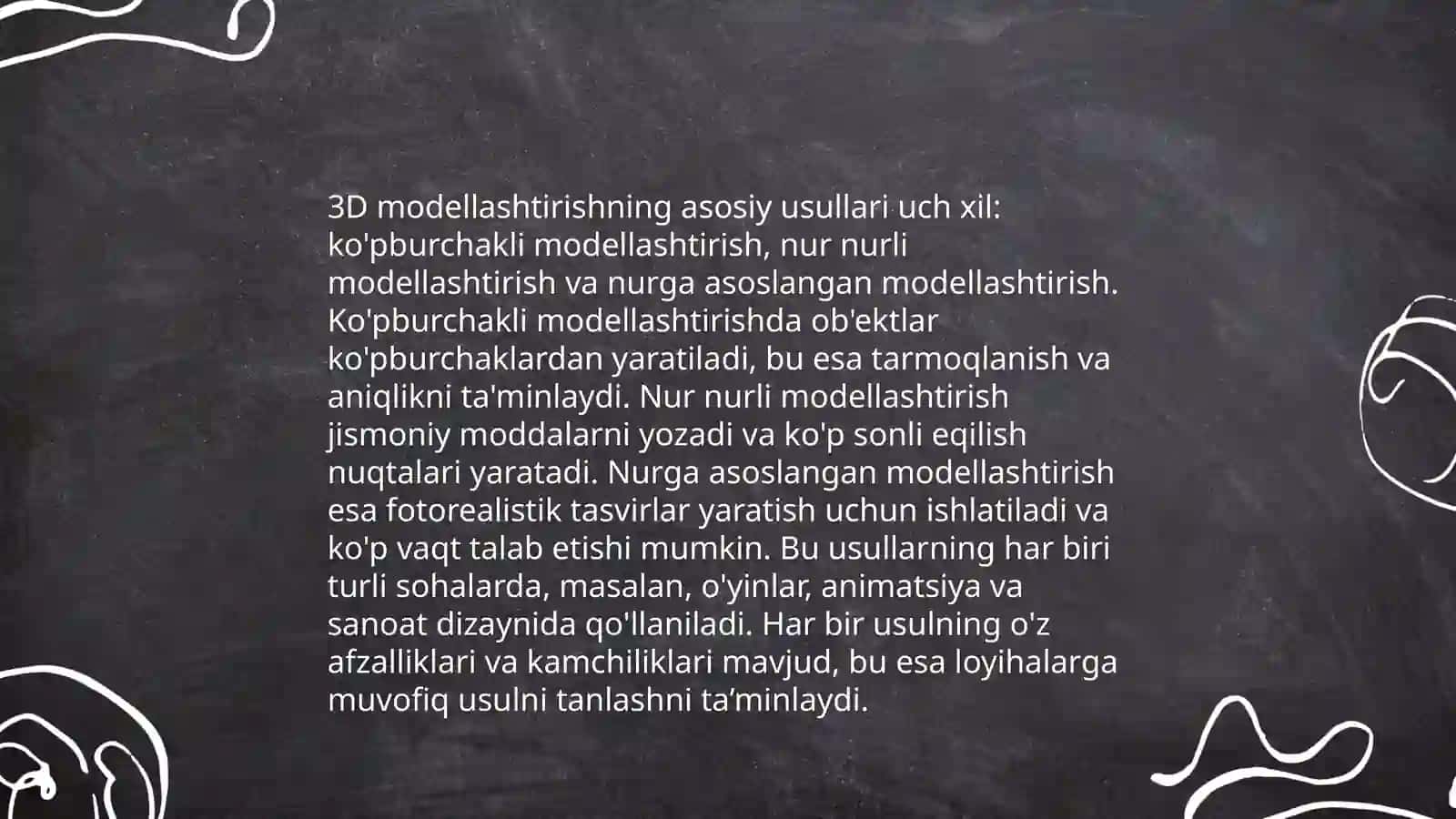 3 - o'lchovli grafik ob'ektlarni qurish usul va algoritmlari 4