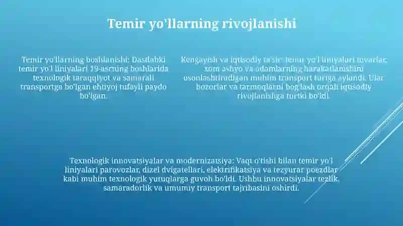 Temir YoʼL Transportining Paydo BoʼLishi Va Rivojlanish Tarixi 4