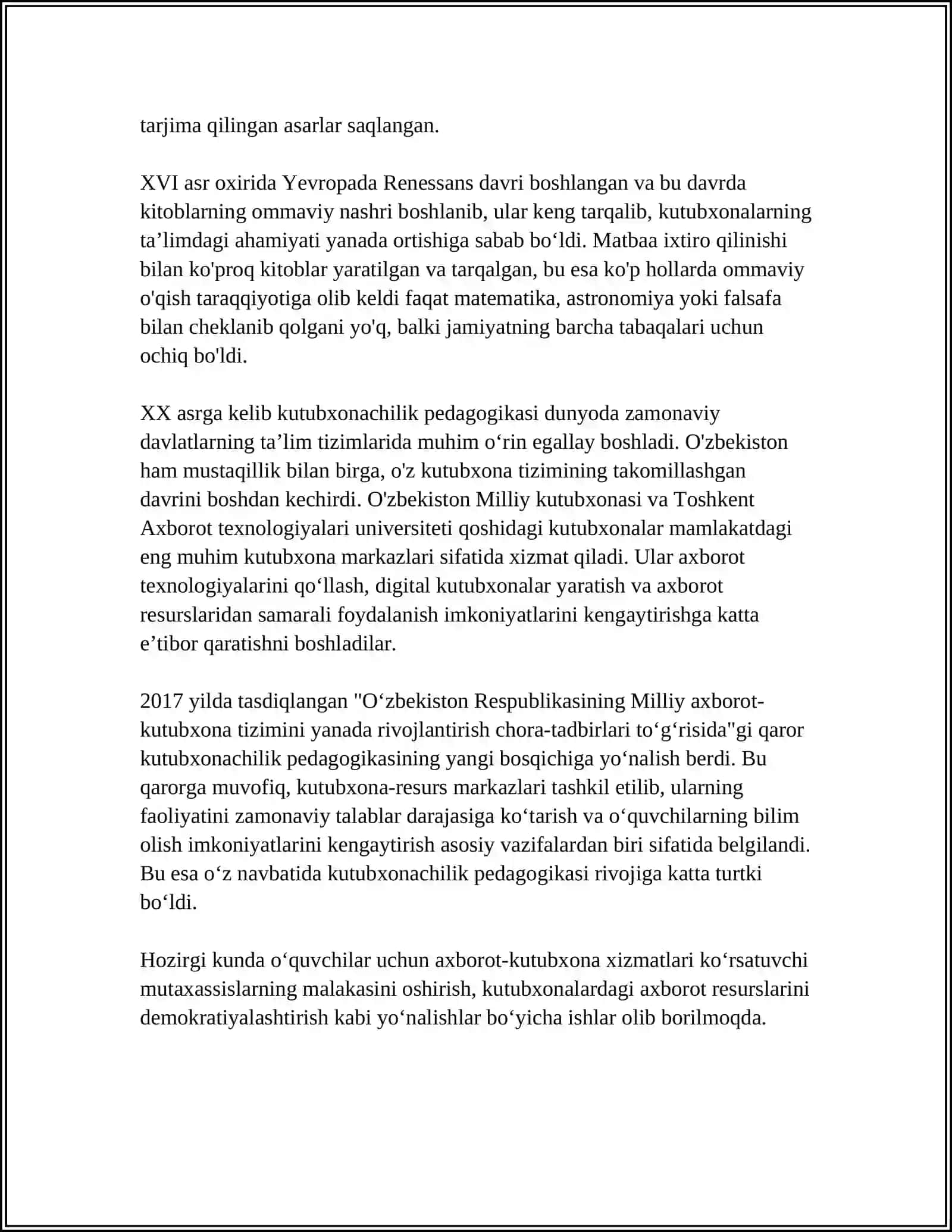 KUTUBXONACHILIK PEDAGOGIKASI TUSHUNCHASINING EVALUTSIYASI 4