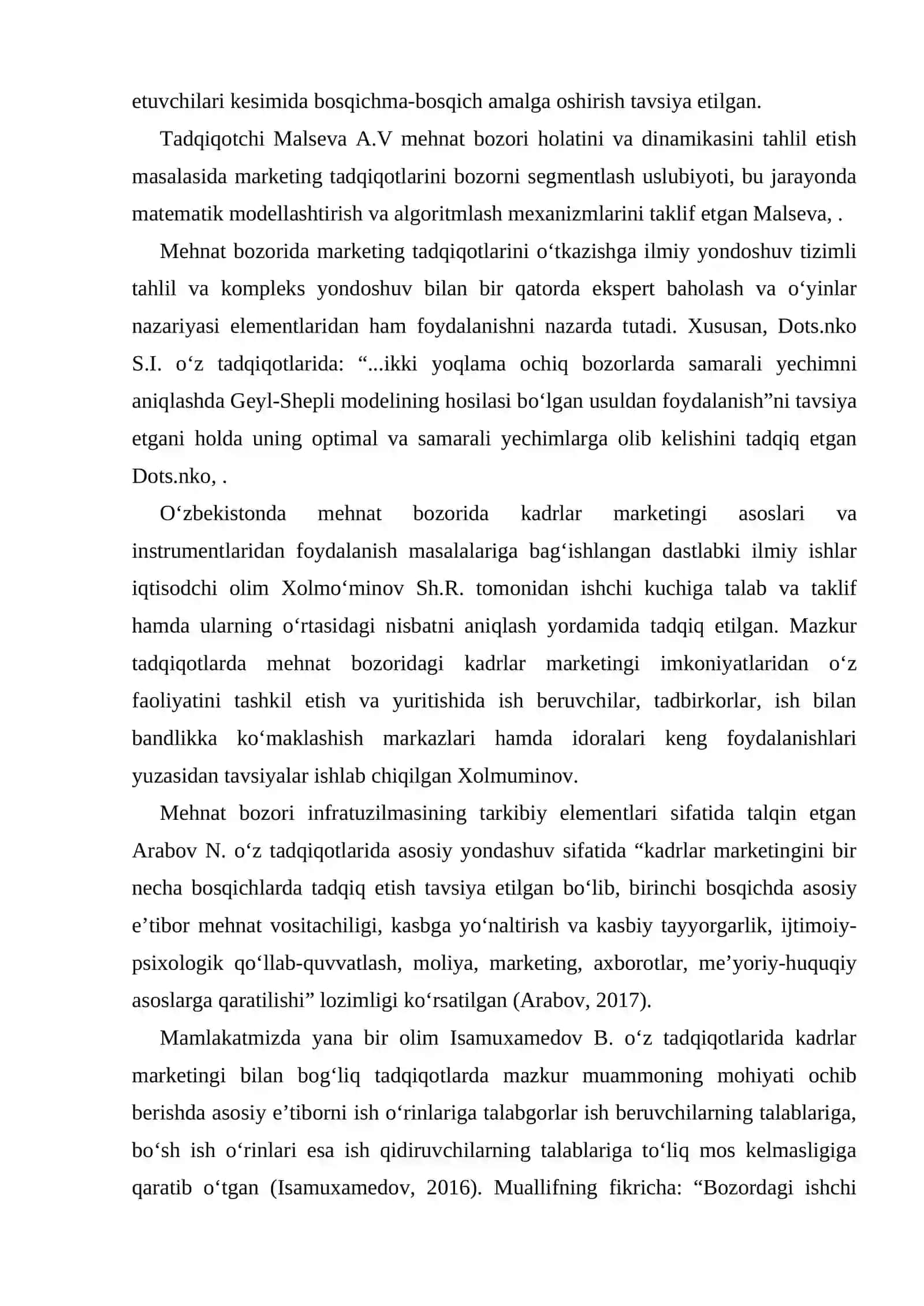 O'zbekiston Respublikasida mehnat bozorining shakllanishi va ishsizlikning o'ziga xos xususiyatlari 4