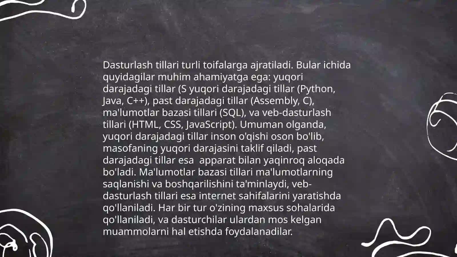 Dasturlash tillari haqida umumiy ma'lumot 4