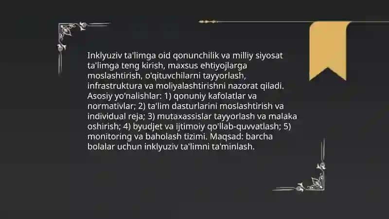 Inklyuziv talimni uslubiy asoslari 4