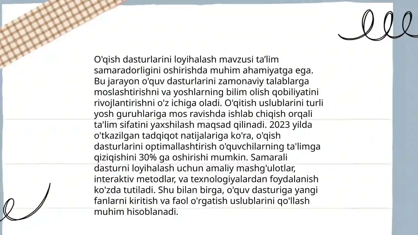 O'qish dasturi tahlil 4