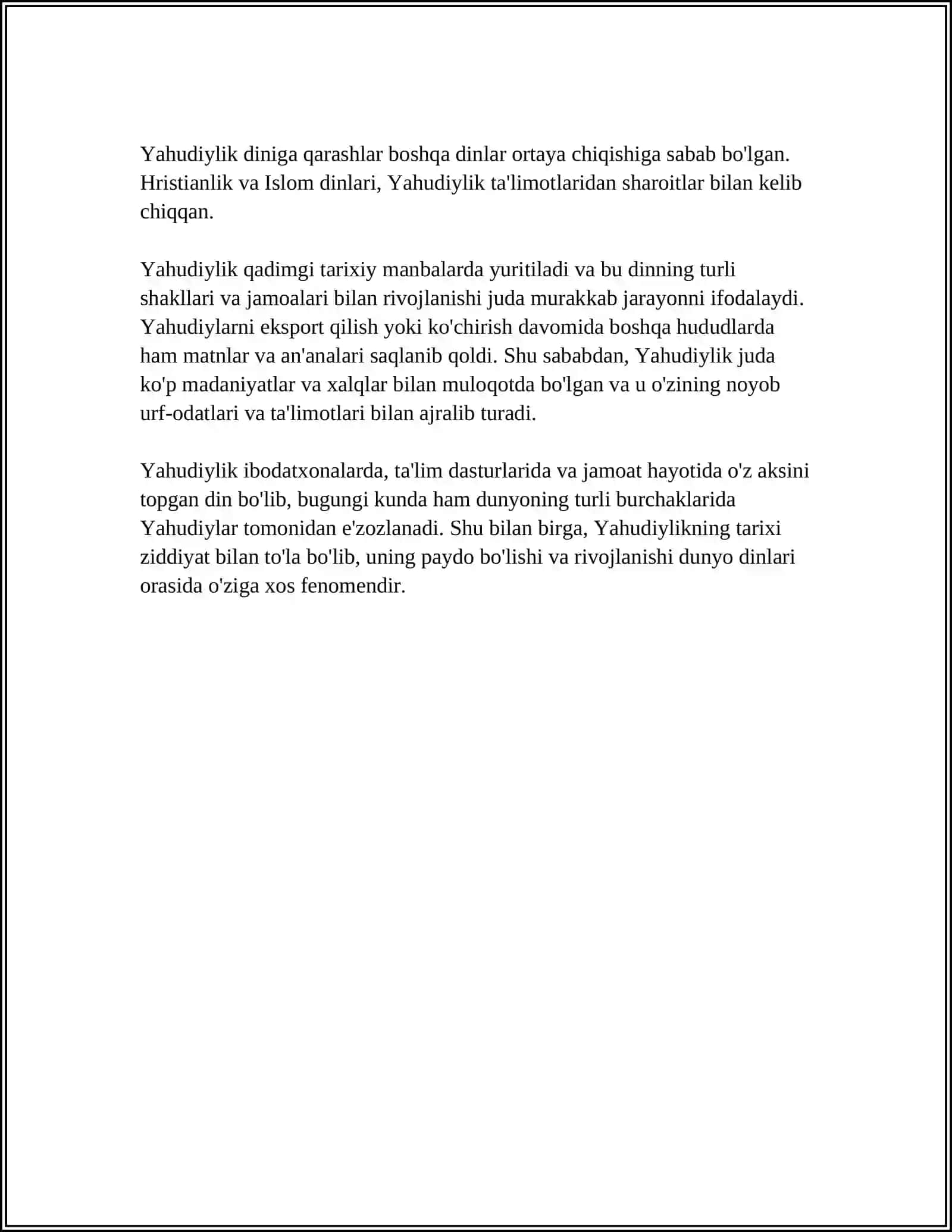 YAHUDIYLIK DININING YUZAGA KELISHI 4