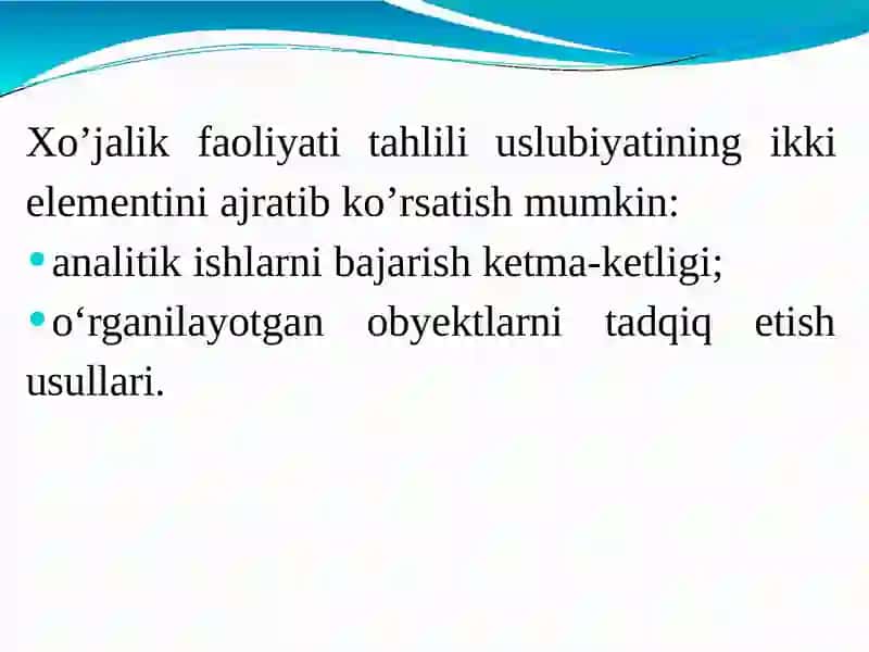 Xo‘jalik Faoliyati Tahlili 4