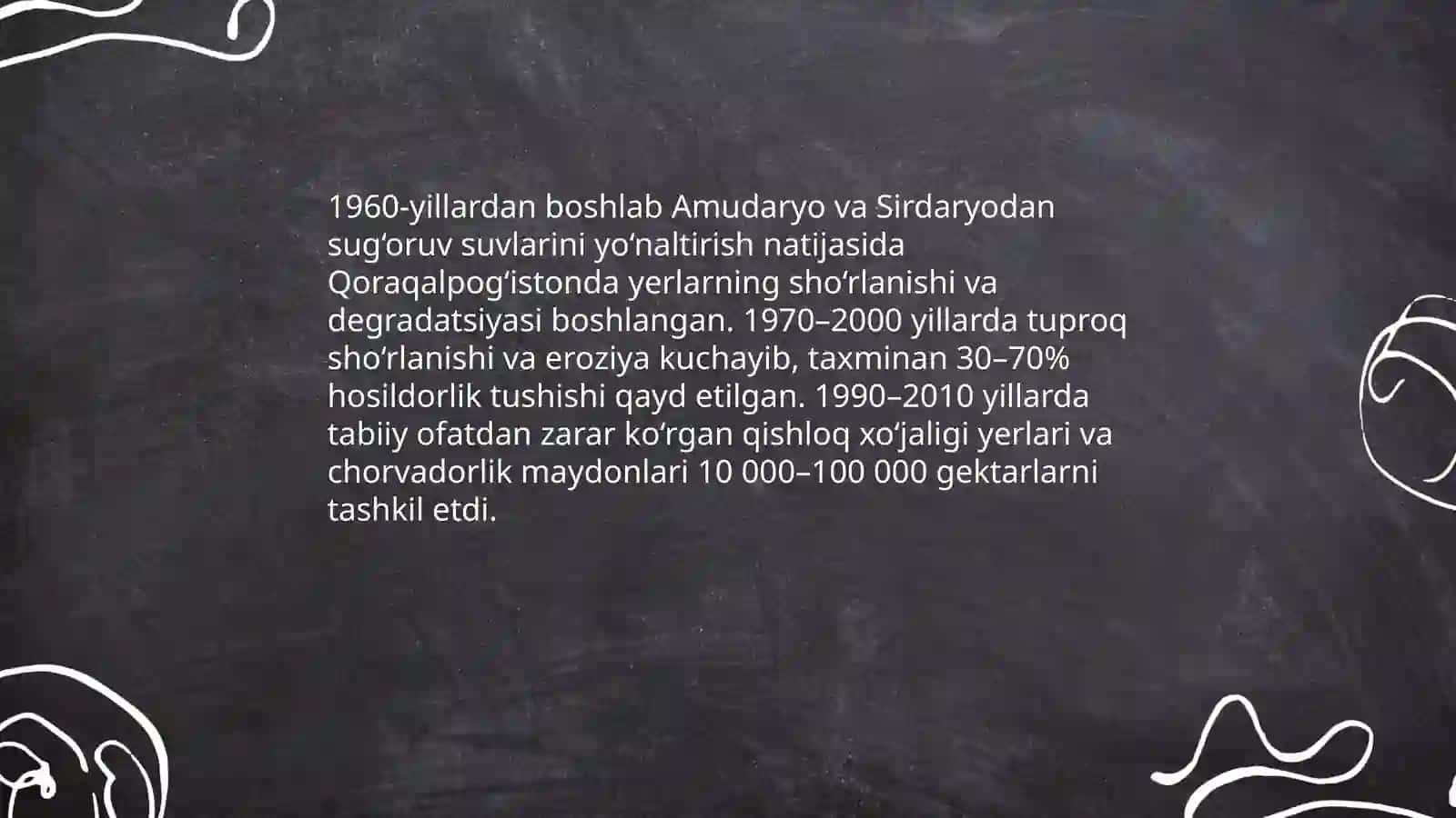 Qoraqalpog'iston Respublikasi ekologik ahvoli Orol fojiasi 4