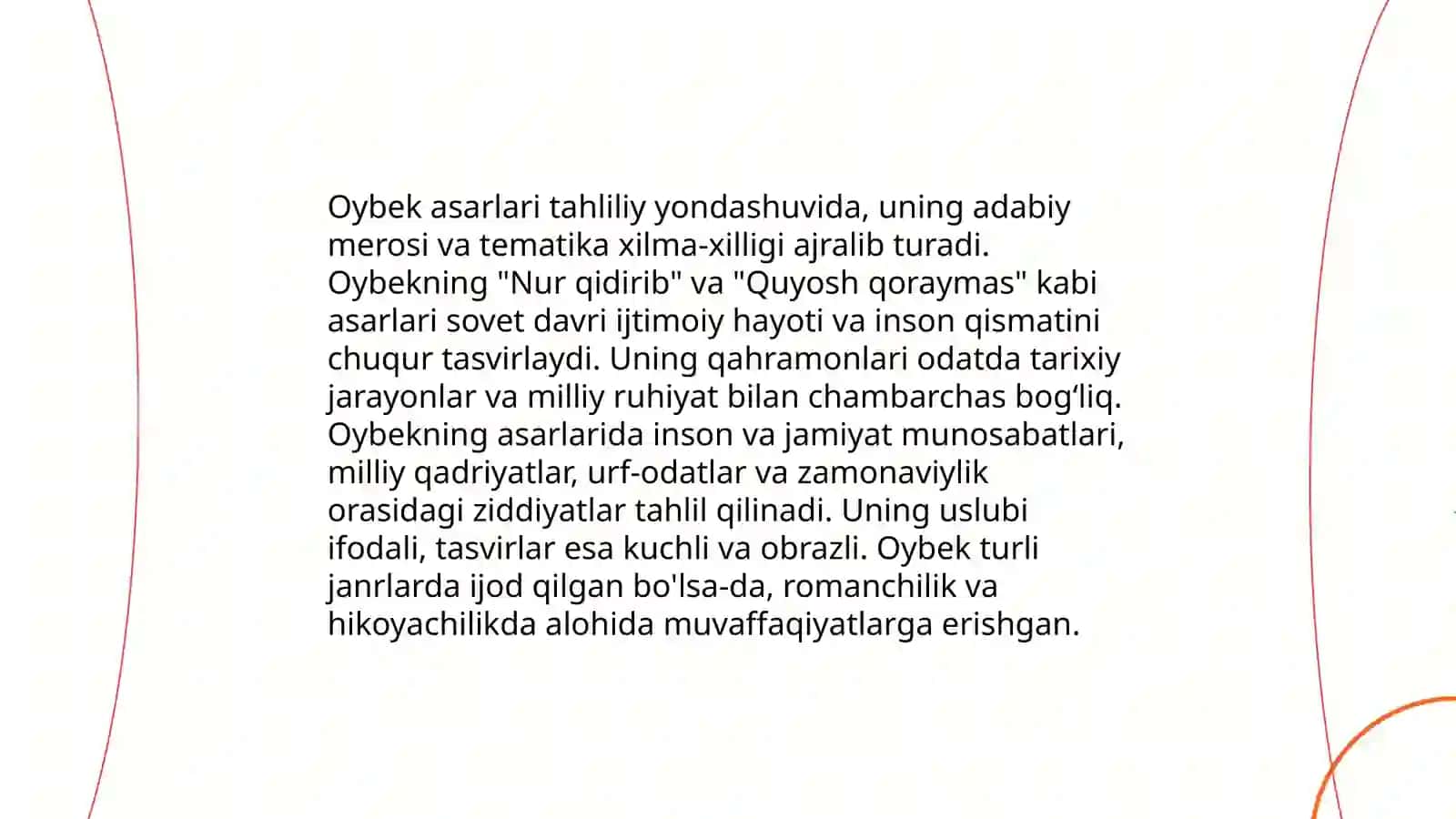 Oybekning adabiy tanqidiy qarashlari 4