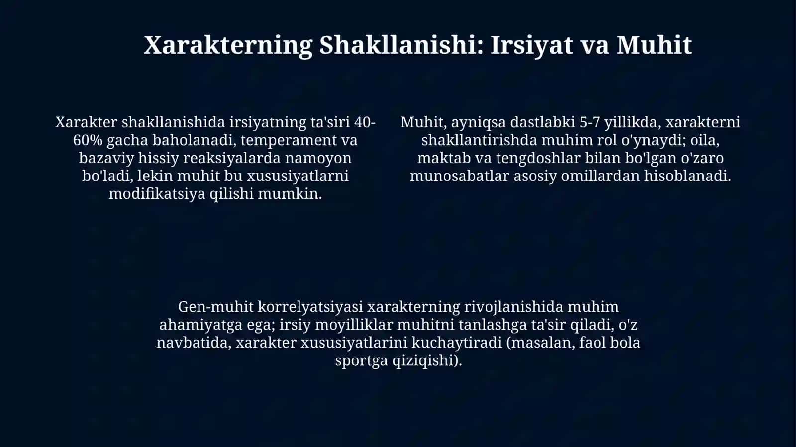 Xarakter vauning psixologik tavsiyasi 4