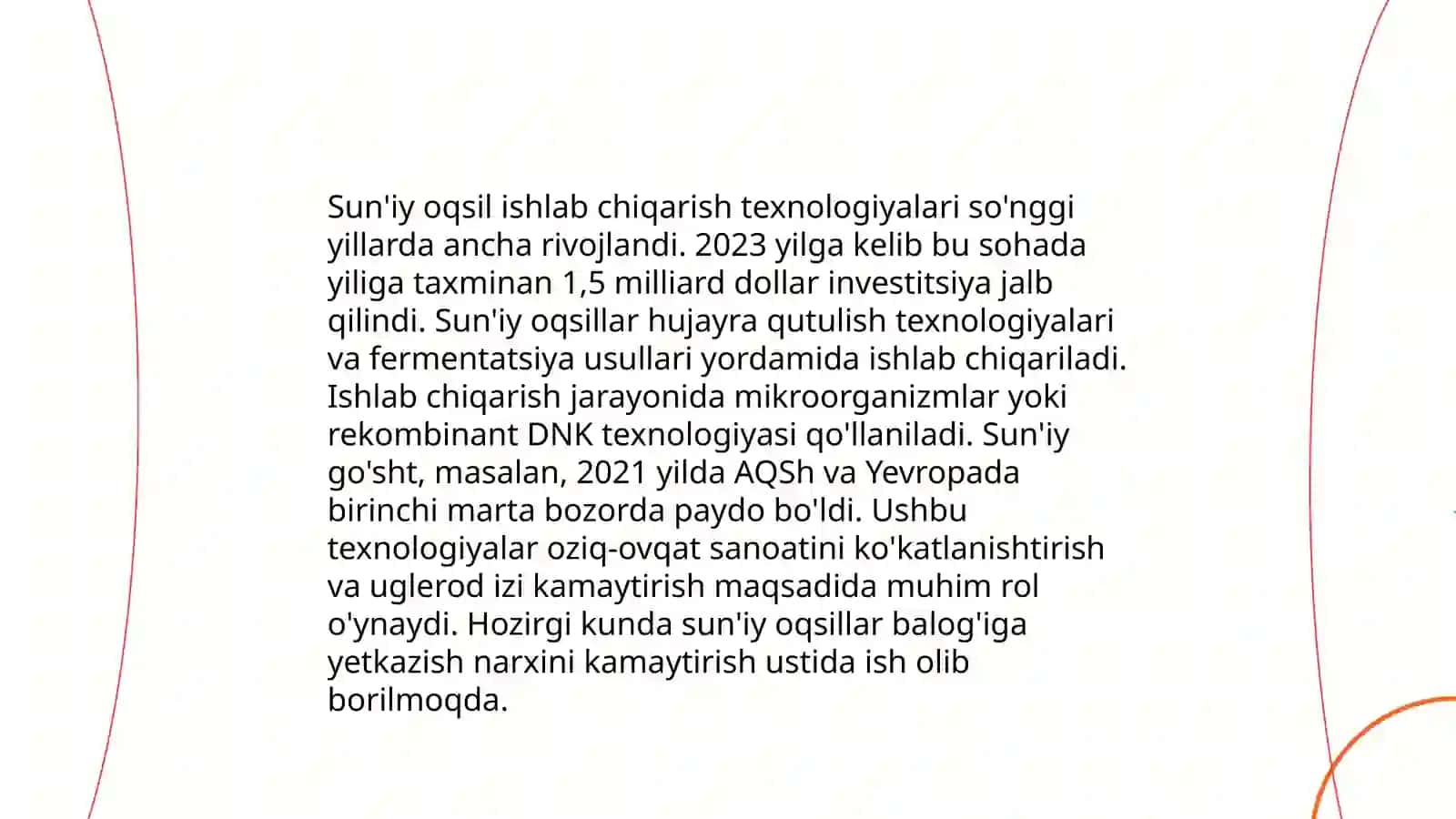 Sun'iy oqsil ozuqa moddalarining ishlab chiqarilishi va kelgusidagi imkoniyatlari 4