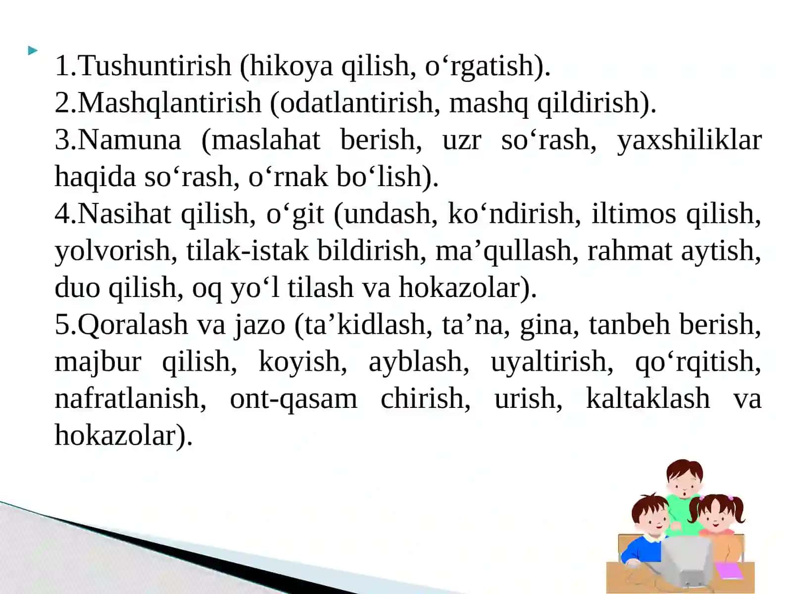 Tarbiya jarayonining shakllari va metodlari 4