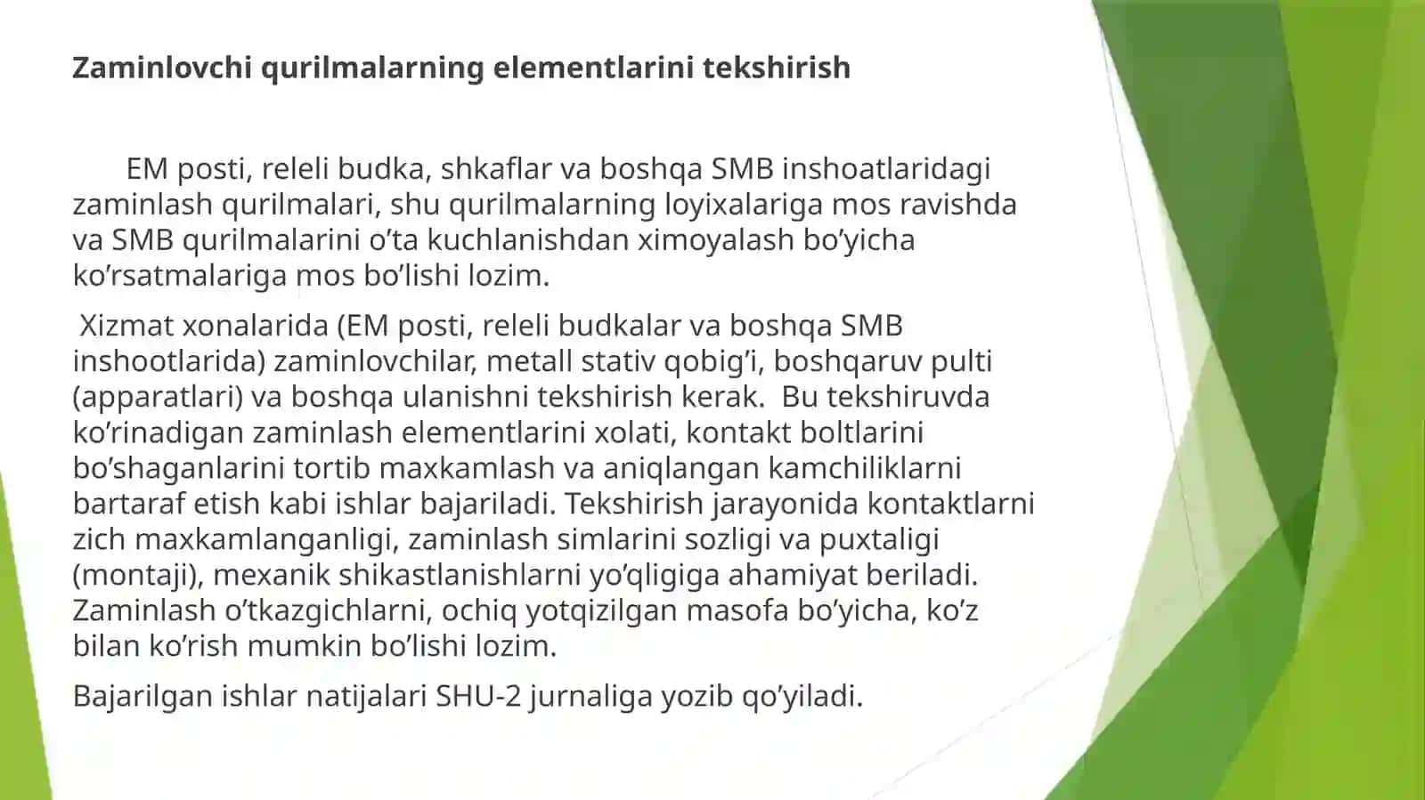 AVTOMATIKA VA TELEMEXANIKA QURILMALARIDA ZAMINLASH QARSHILIGINI O‘LCHASH. 4