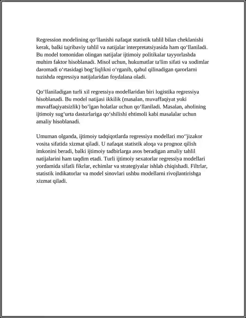 IJTIMOIY FANLAR SOHALARIGA OID MASALALARGA MOS MODELLAR VA ALGORITIMLAR 4