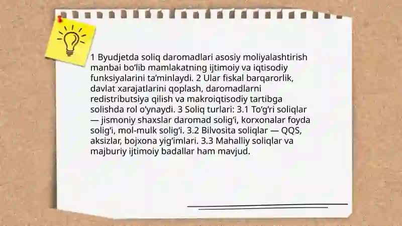 Byudjet daromadlari va ularning shakllanish manbalari 4