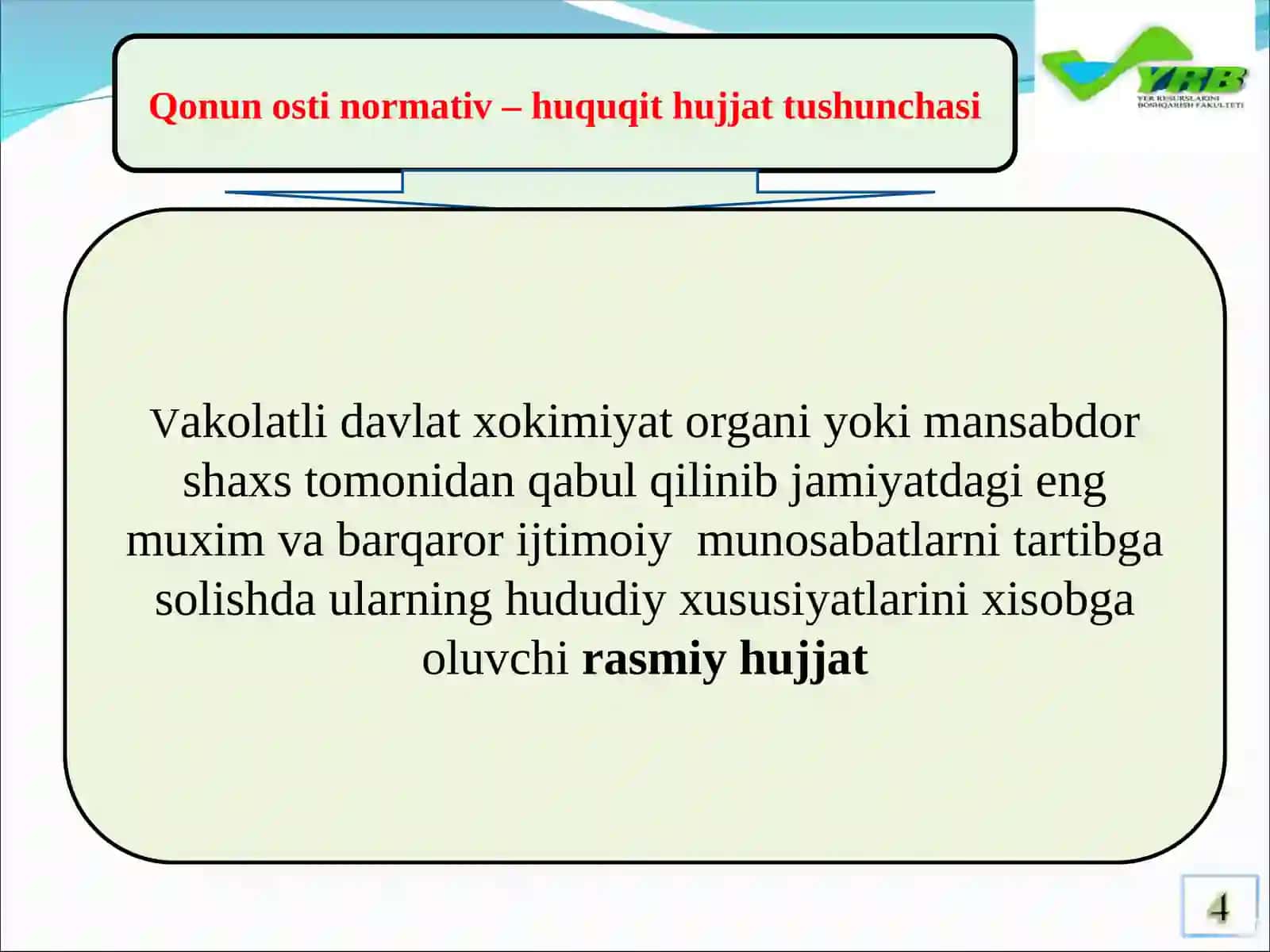 DAVLAT KADASTRLARI ASOSLARI 4