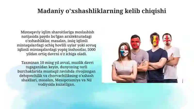 Dunyo xalqlari madaniyatidagi umumiylik va farqlar 4