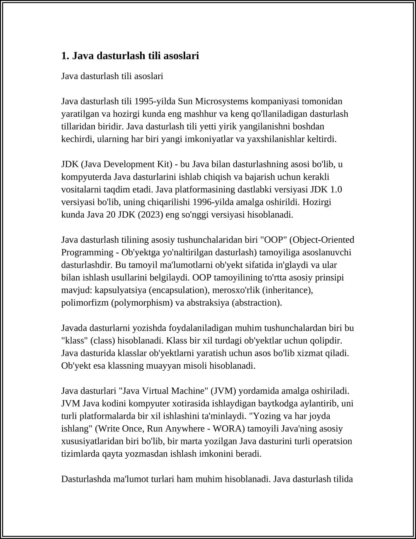 JAVA TIZIMI ORQALI PEDAGOGIK ILOVALAR YARATISH TEXNOLOGIYASI 4