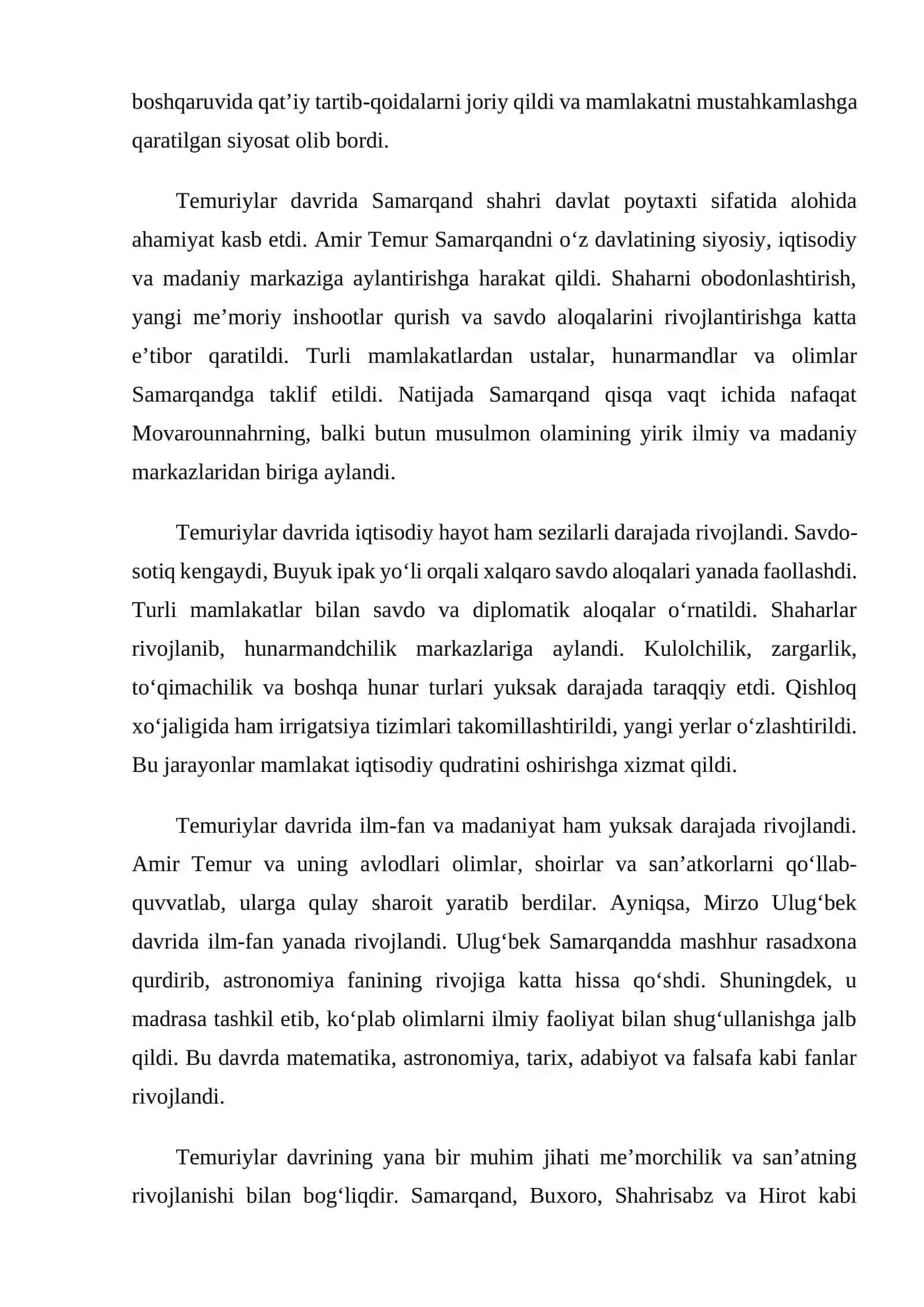 Temuriylar davrida Islom diniga e’tibor 4