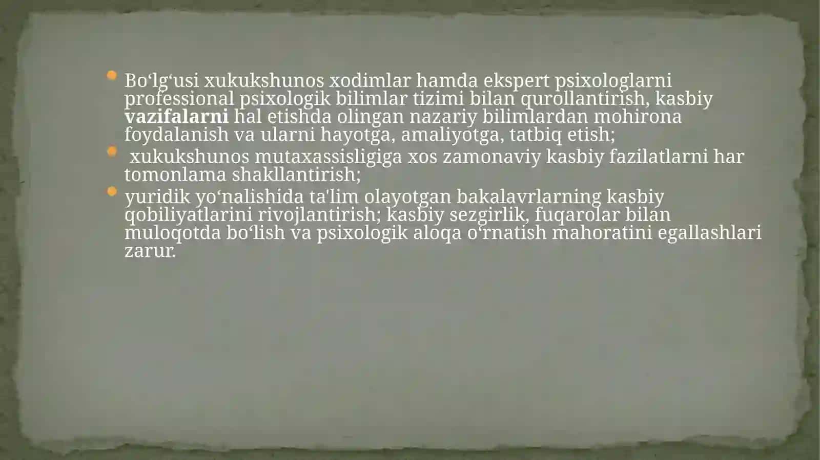YURIDIK PSIXOLOGIYA FAN SIFATIDA, UNING PRYEDMYETI, VAZIFALARI VA TIZIMI 4