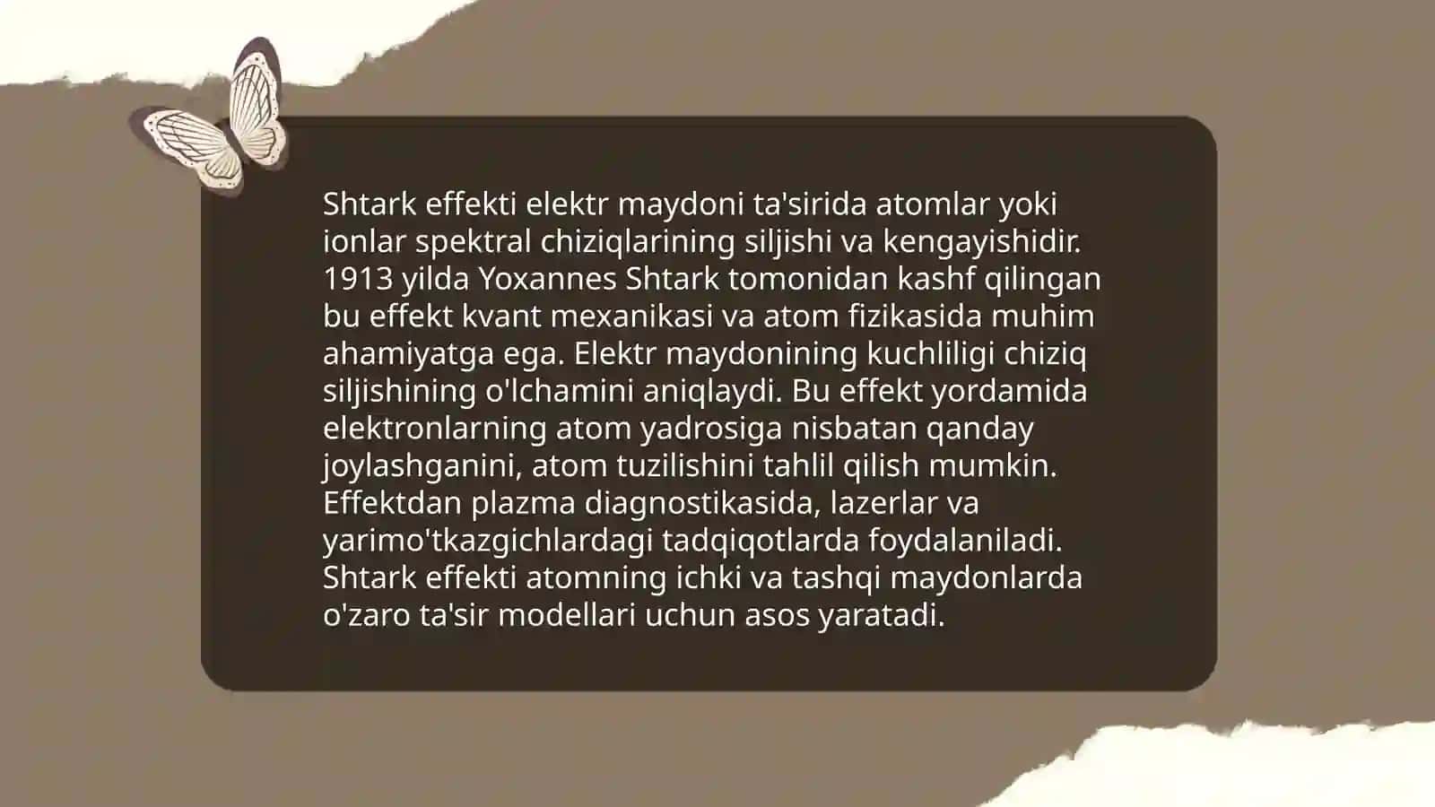 Atom elektr maydonda. Shtark effekti 4