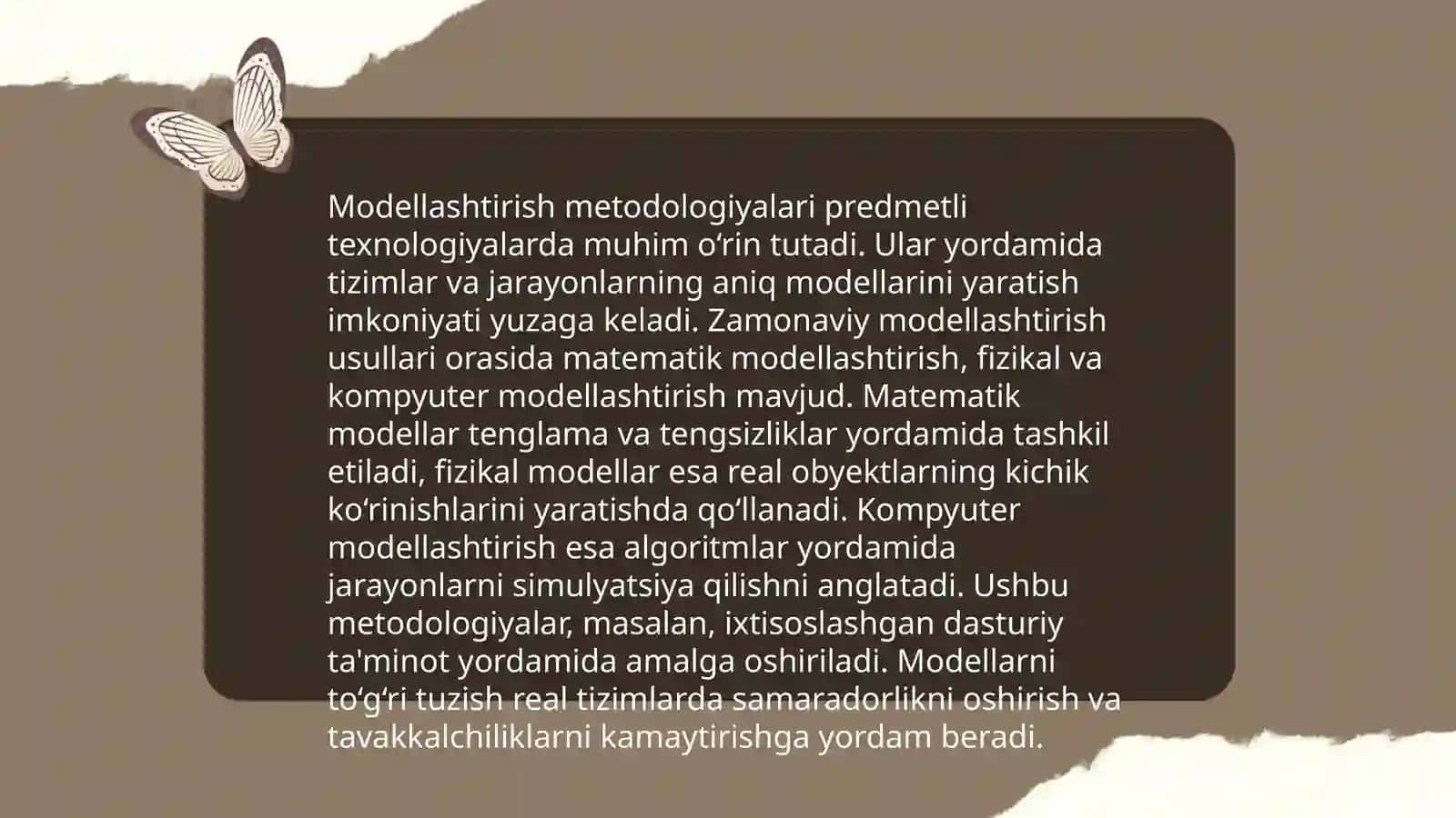 Predmetli texnologiyalarni modellashtirish 4