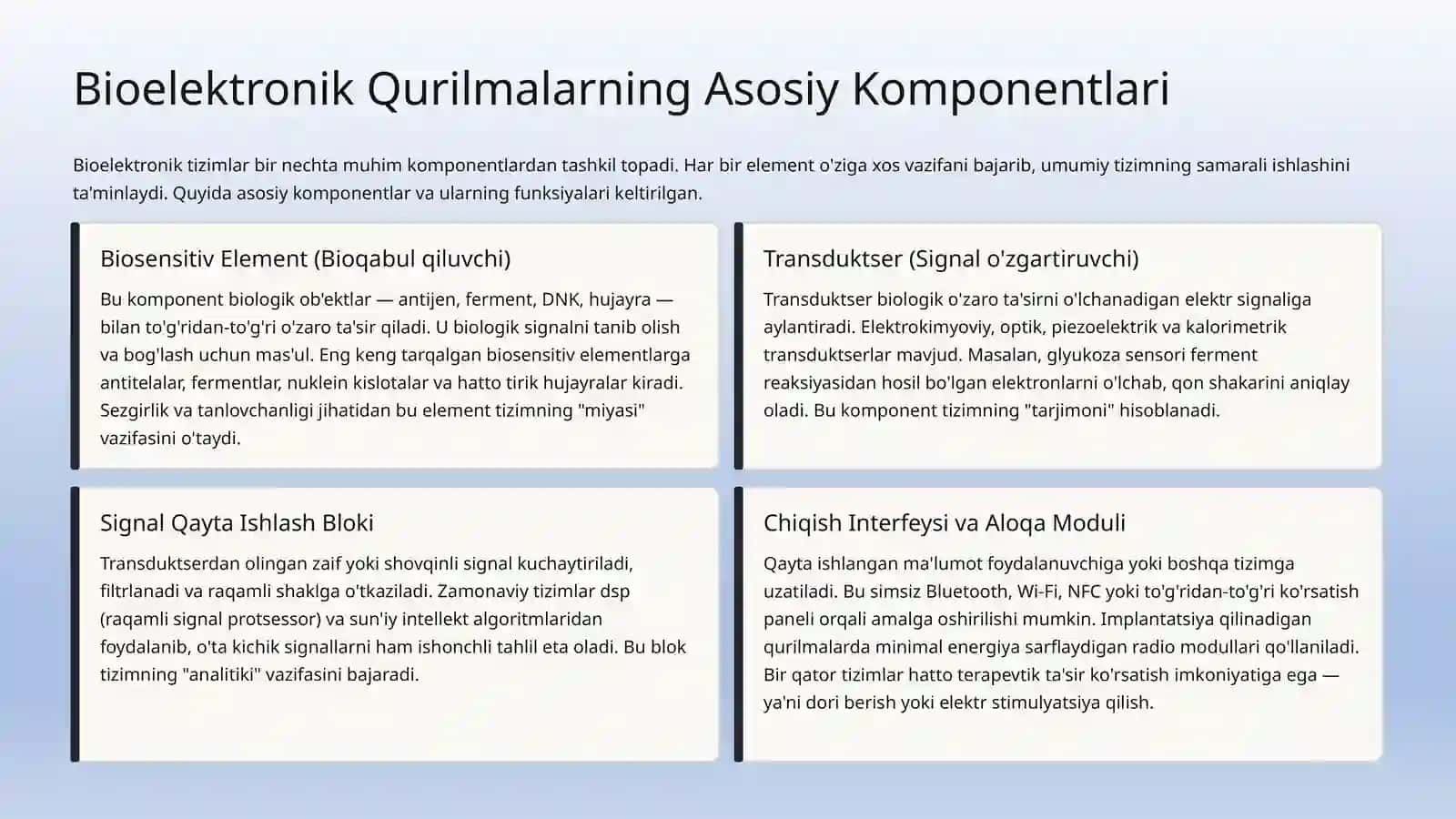 Bioelektronika Prinsiplari: Kelajak Texnologiyalari 4
