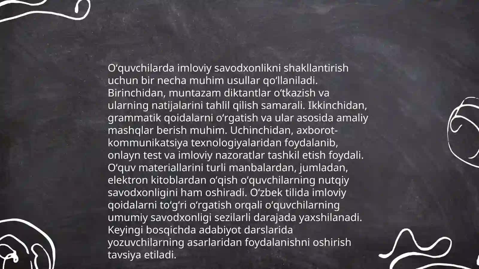 Imloviy savidxonlikni oshirish boyicha topshiriqlar ishlab chiqish 4