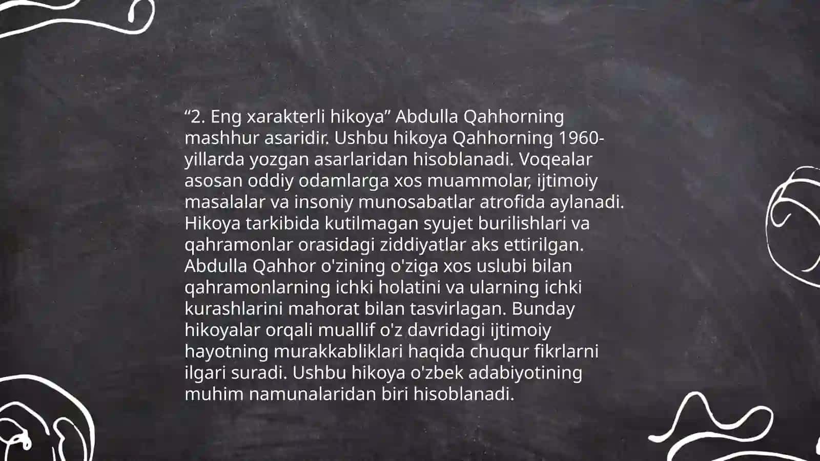 Nazar Eshonqulning eng xarakterli hikoyasini mustaqil tahlil etish 4