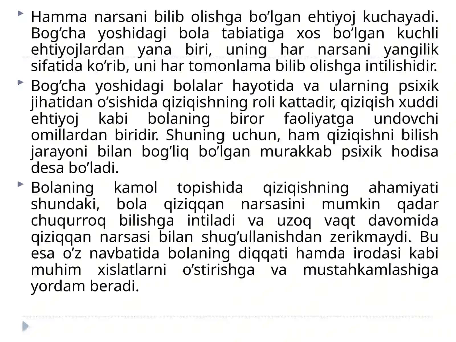 Maktabgacha yoshdagi bolalarning psixikasining rivojlanishi 4