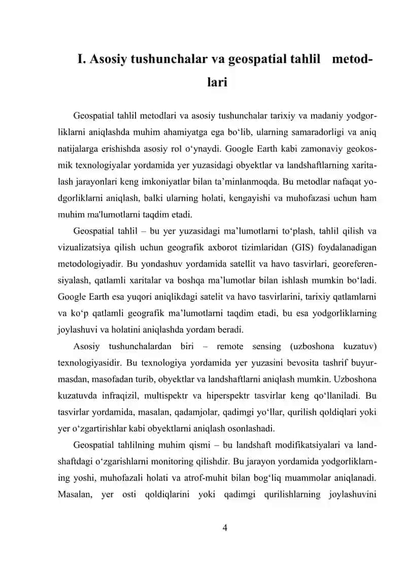 GOOGLE EARTH DASTURIDAN FOYDALANGAN HOLDA TARIXIY-MADANIY YODGORLIKLARNI ANIQLASH (HUDUDLAR KESIMIDA) 4