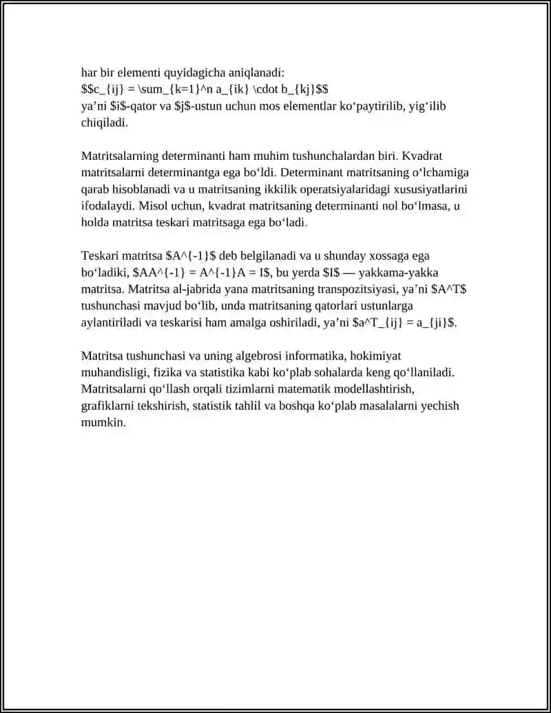 MATRITSA XAQIDA TUSHUNCHA 4