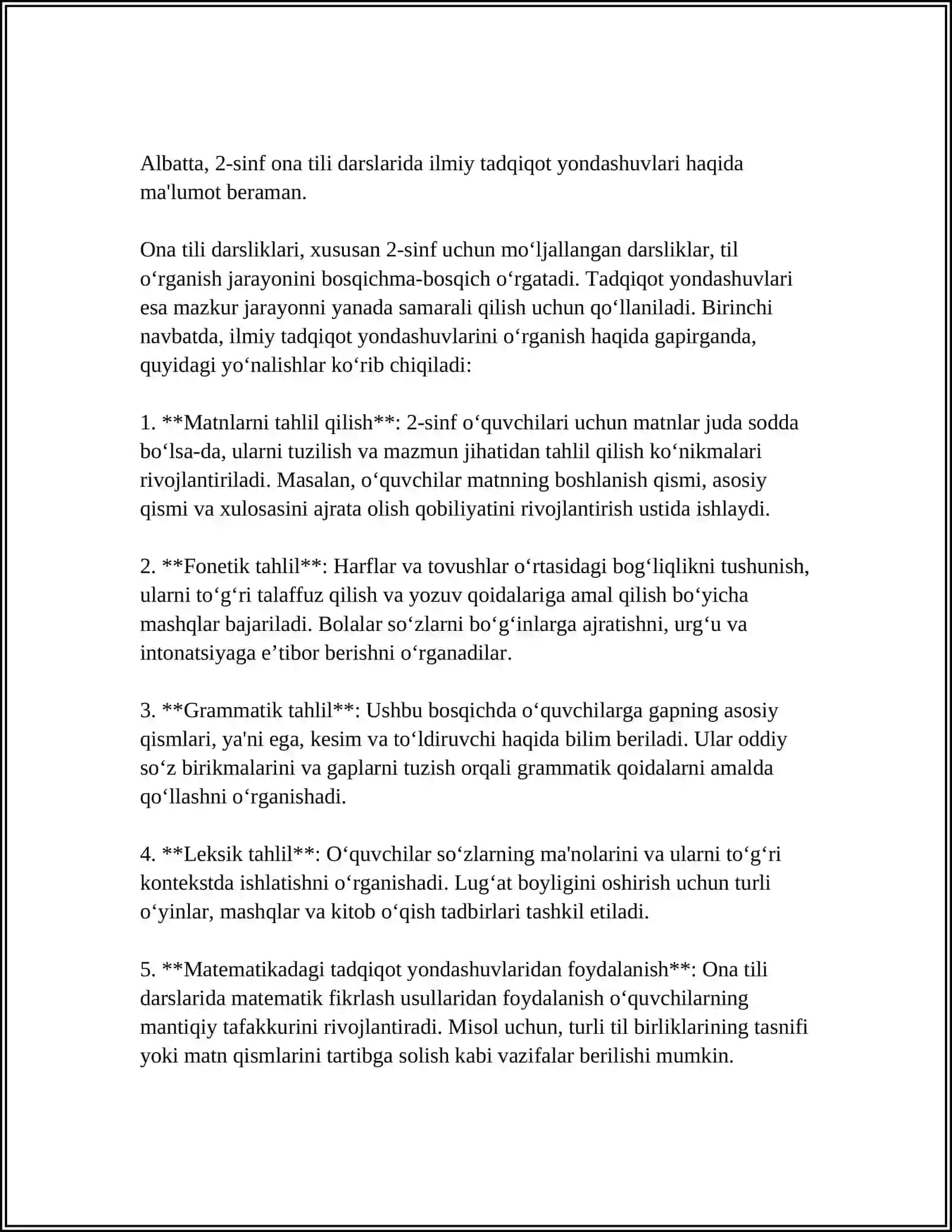 ONA TILI OʻQISH METODIKASI FANINING TEKSHIRISH ILMIY TADQIQOT METODLARI BOSHQA FANLAR BILAN ALOQASI 4