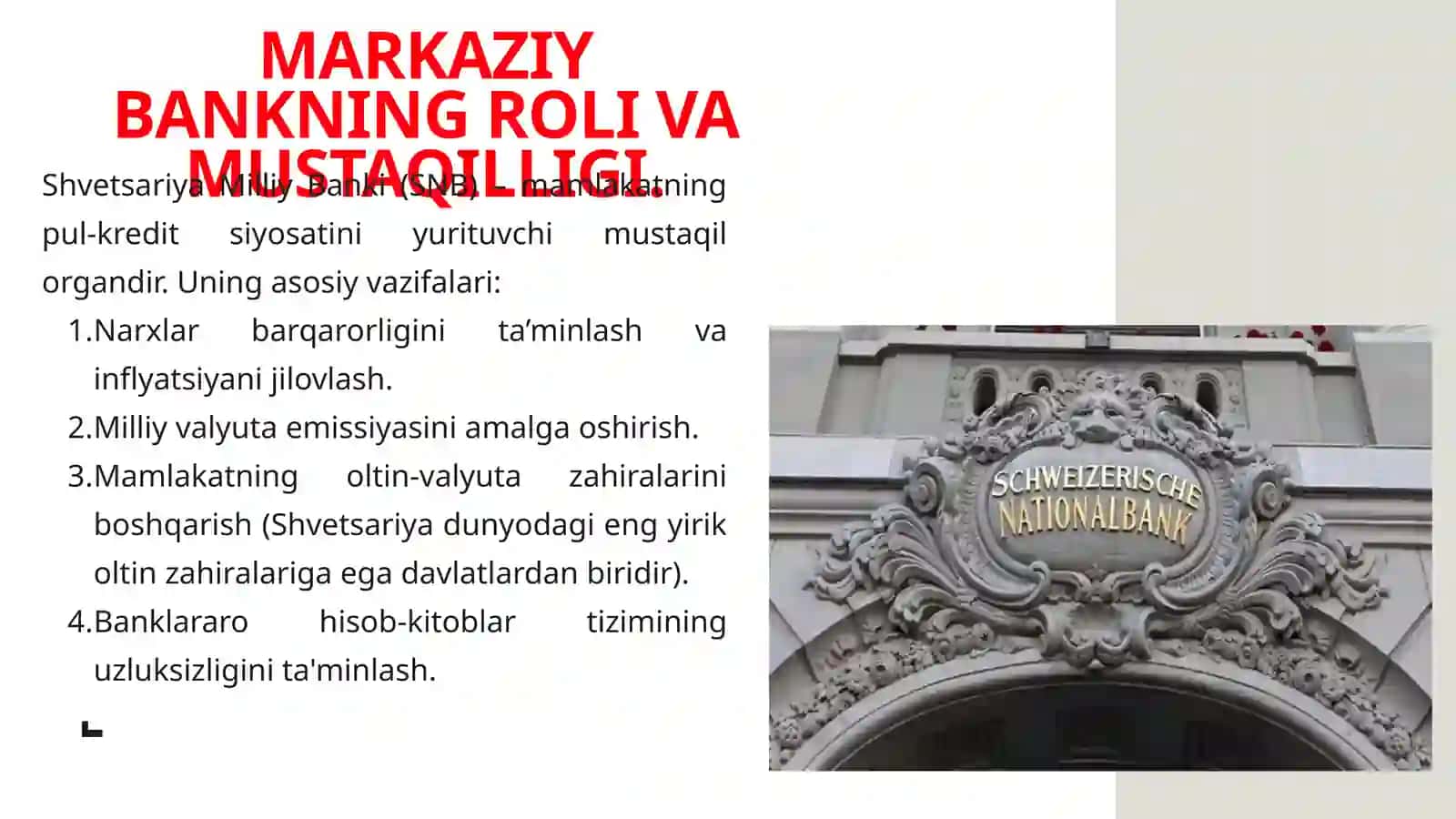 SHVETSARIYA PUL TIZIMI: TARIXIY TARAQQIYOT, BANK SEKTORI VA ZAMONAVIY XUSUSIYATLARI 4