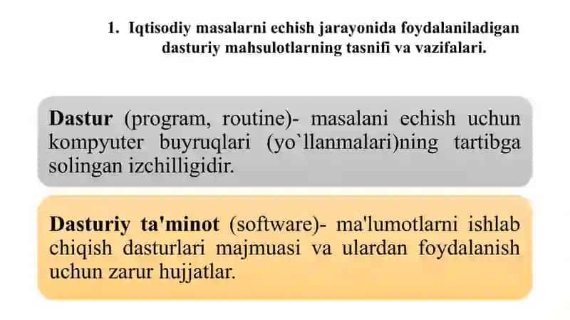 Iqtisodiyotda Foydalaniladigan Dasturiy Mahsulotlar 4