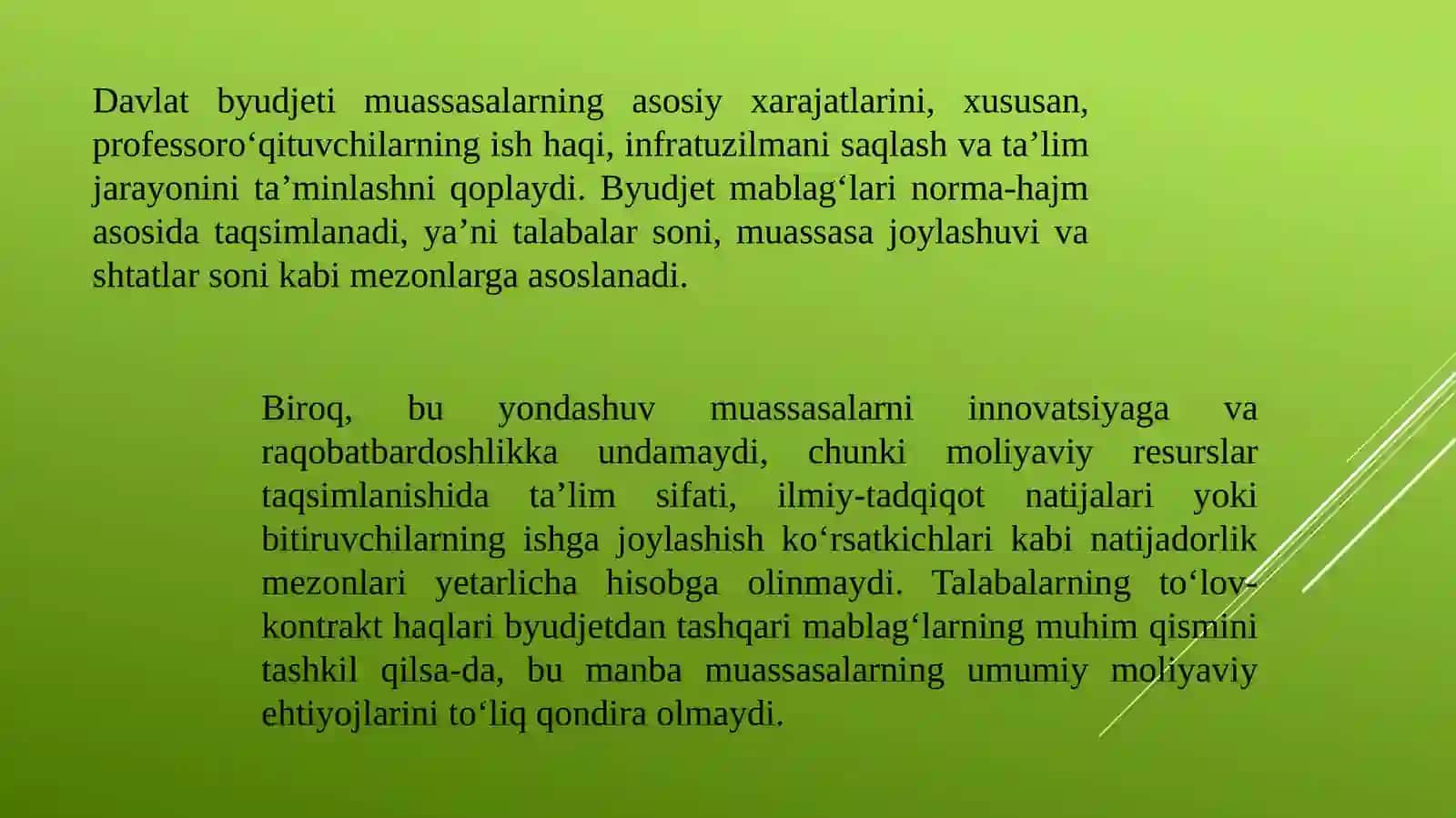 DAVLAT OLIY TA'LIM MUASSASALARINI MOLIYALASHTIRISH HISOBI ISTIQBOLLARI 4