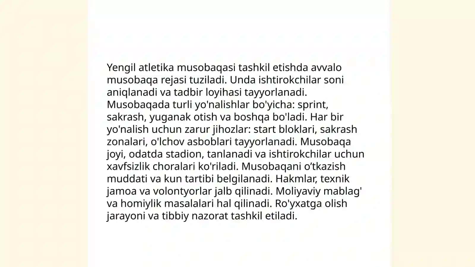 Yengil atletika musobaqalariga oid hujjatlarni rasmiylashtirish tartibi 4