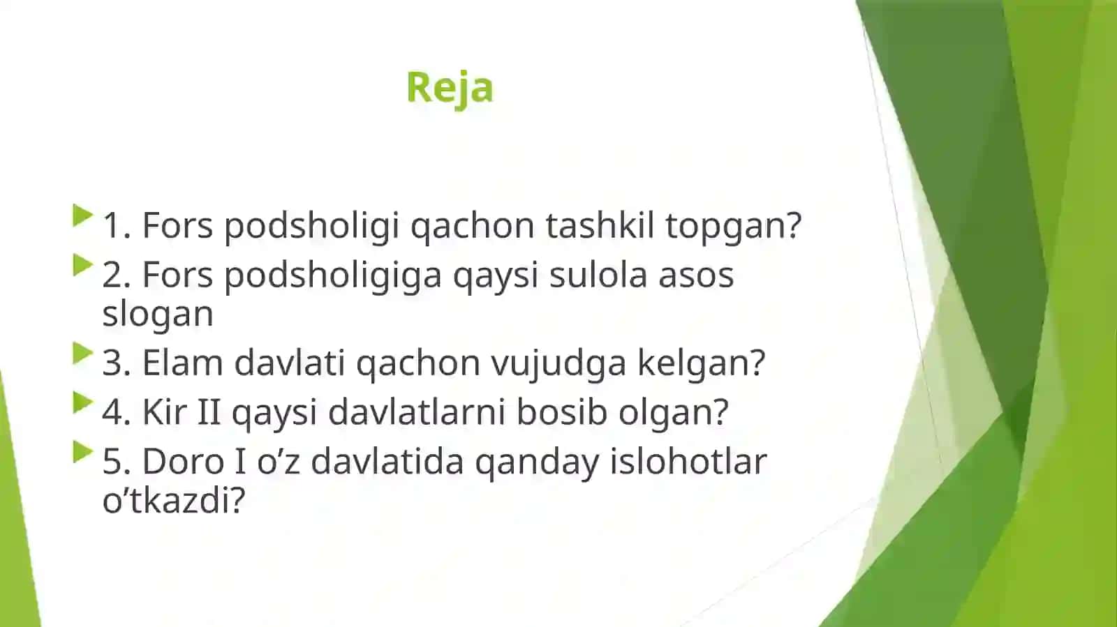 6-sinf Tarix fanidan Ahamoniylar davlati mavzusida ochiq dars taqdimoti 4