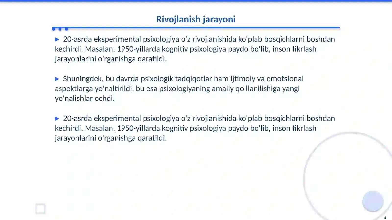 Eksperimental psixologiyaning hozirgi davrdagi paradigmasi 4