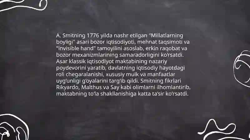 Klassik iqtisodiyot maktabning to‘la shakllanishi 4