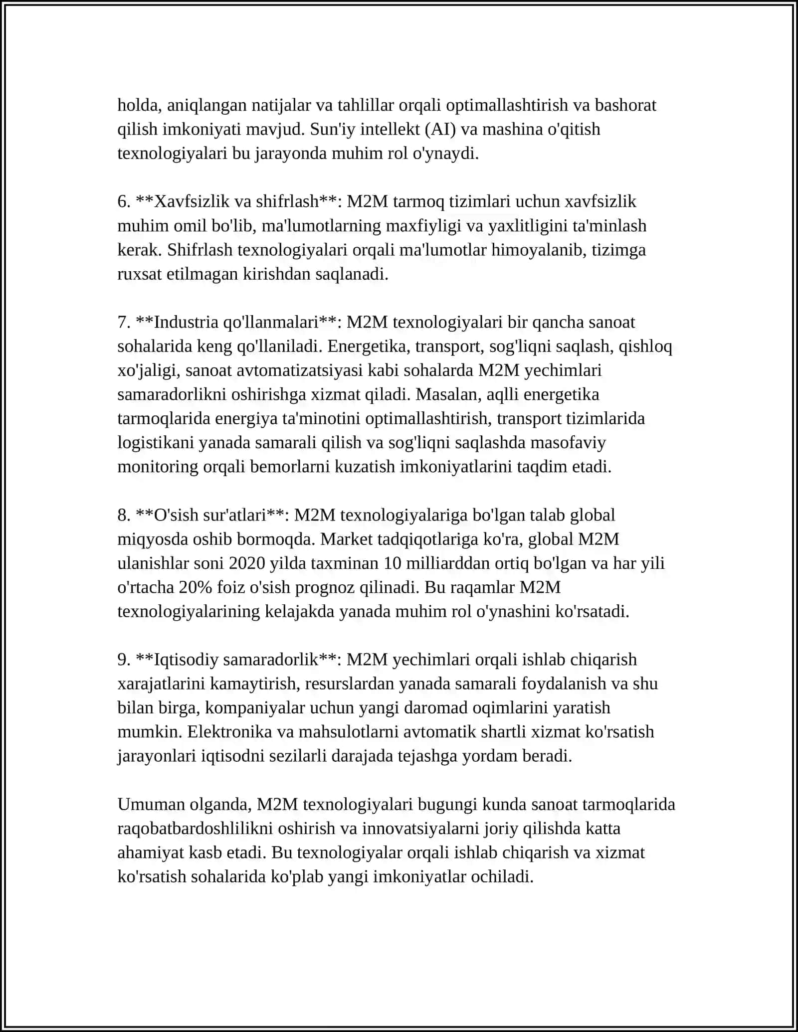 RAQAMLI IQTISODIYOTNI RIVOJLANTIRISHDA "M2M" TEXNOLOGIYASI 4