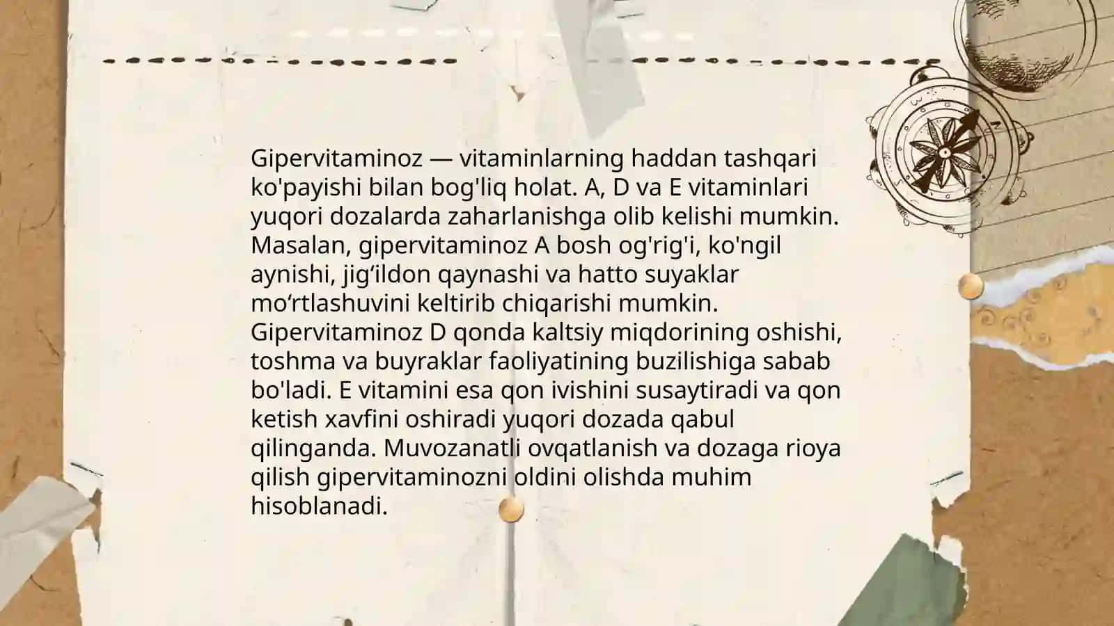 Gipovitaminoz gipervitaminoz holatlarida moddalar almashinuvining buzilishi 4