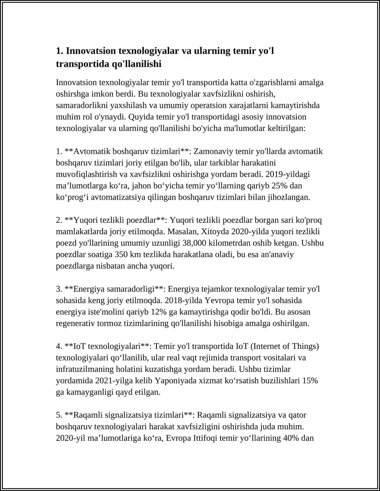 TEMIR YOL HAVO TRANSPORTIDA INNOVASIALARNING QO'LLANISHI 4